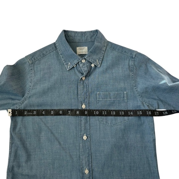 J. Crew Factory Boy's Long Sleeve Blue Chambray Button Up Shirt Size 10 - Picture 5 of 9
